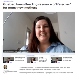 Entrevue de Melissa Squarey, marraine d'allaitement pour CTV